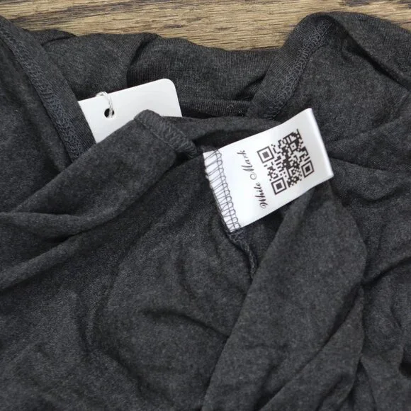 NWT White Mark Womens Plus Size Short Sleeve V-Neck Maxi Dress Charcoal Gray 1X - Picture 9 of 9